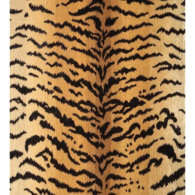 The House of Scalamandré Tigre Fabric, Ivory, Gold & Black For Sale