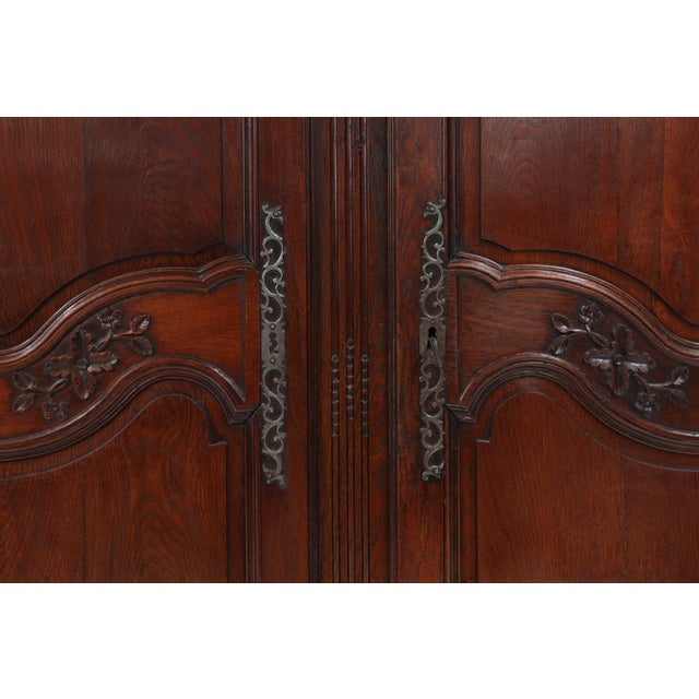 Large French Louis XVI Carved Bridal Wardrobe, 1850s For Sale - Image 16 of 18