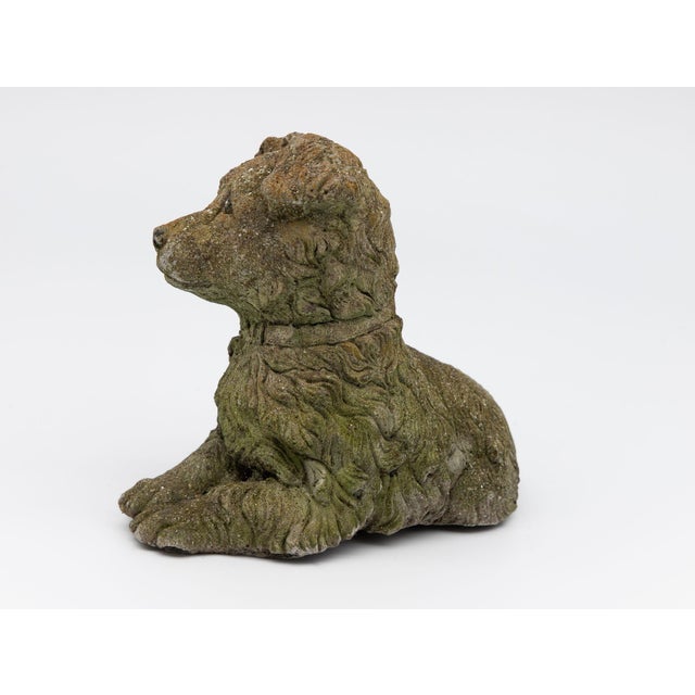 English Vintage Reconstituted Stone Dog Terrier, English Mid 20th C. For Sale - Image 3 of 8