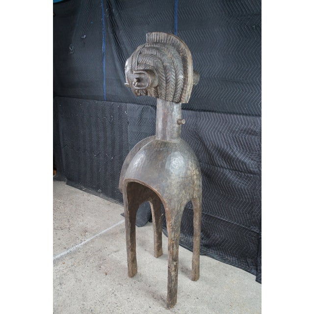 Monumental Baga Nimba Guinea African Tribal Shoulder Mask Headdress 71" For Sale - Image 12 of 13