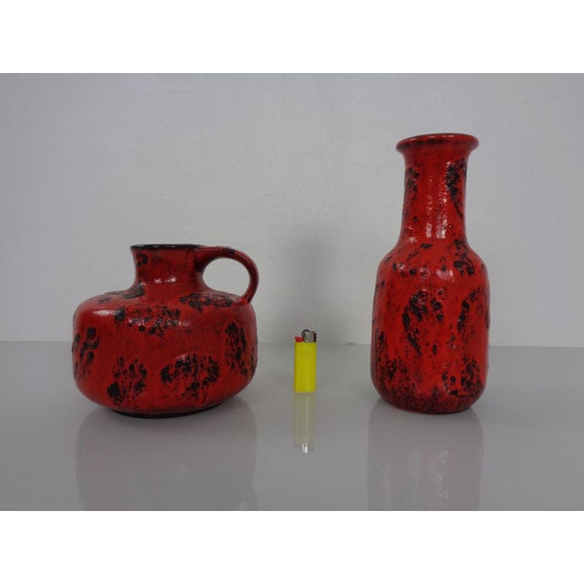 Red Lava Ceramic Vases from Gräflich Ortenburg, 1960s, Set of 2 For Sale - Image 4 of 18