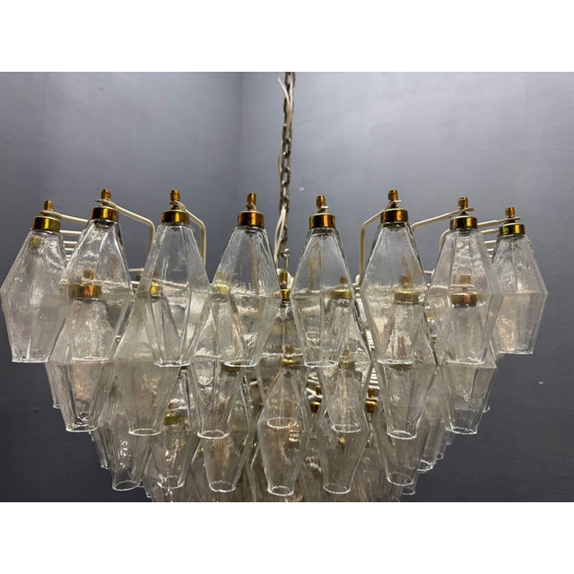 Large Murano Glass Poliedri Chandelier, Italy, 1970s For Sale - Image 12 of 18