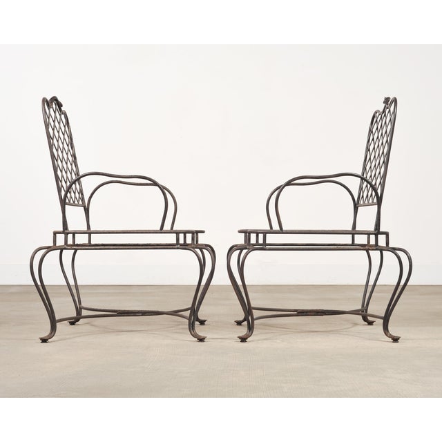 Set of Four Rose Tarlow Style Twig Iron Garden Dining Armchairs For Sale - Image 10 of 18