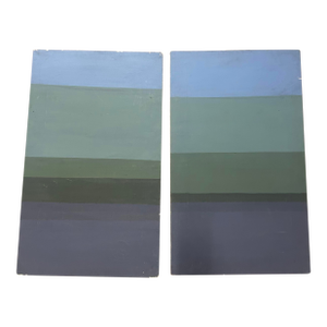 1960s Mid-Century Modern Diptych Oil Painting