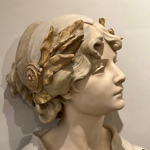 Sculpture Materials After H L Blasche, Bust of Sappho, 1920, Plaster For Sale - Image 7 of 12