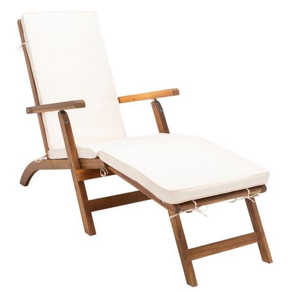 2020s Palmdale Lounge Chair, Natural Wood/Beige Cushion For Sale - Image 5 of 13