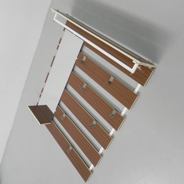 Vintage Wall Coat Rack with Hooks and Mirror, 1960s For Sale - Image 9 of 18
