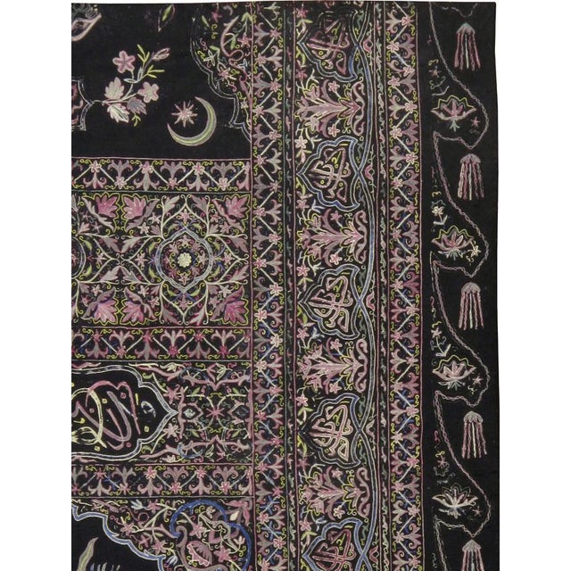 Islamic Galerie Shabab Collection Early 20th Century Turkish Flat-Stiched Textile Tapestry For Sale - Image 3 of 10