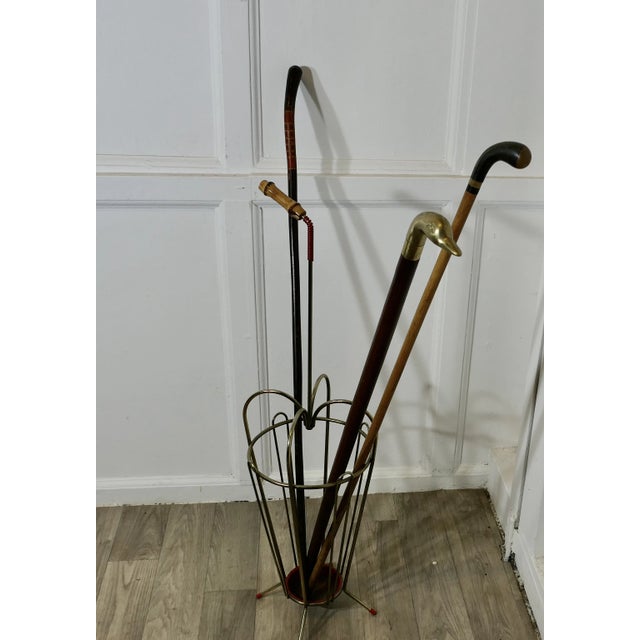 Umbrella Shaped Umbrella Stand, Retro Chic from the 1950s An unusual and attractive piece, made in brass in the shape of a...