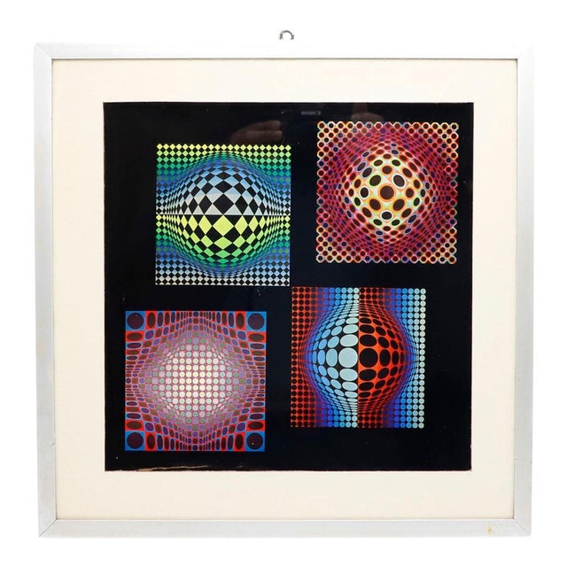 1970s Victor Vasarely (1906-1997) - Coloured print For Sale