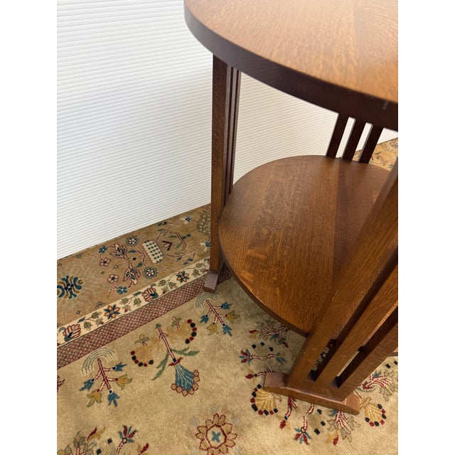 Brown Stickley Mission Collection Round End Table For Sale - Image 8 of 12