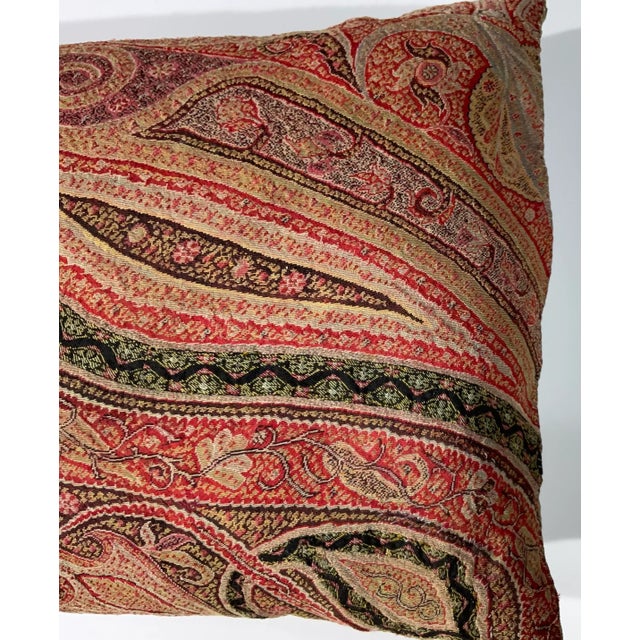 Single Antique Pillow Made From Kashmir Shawl For Sale - Image 4 of 11