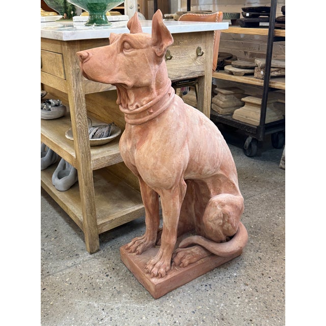 Ceramic Italian Terracotta Dog Statue For Sale - Image 7 of 8