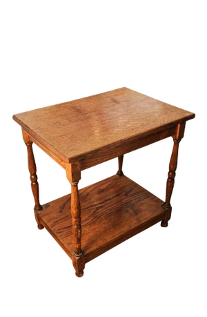 20th Century English Rustic Oak Two Tier Plank Side Table