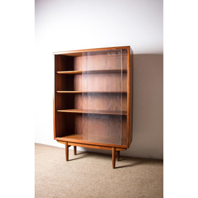 Brown Danish Library Showcase in Teak by Borge Mogensen for Soborg Mobelfabrik, 1960s For Sale - Image 8 of 18