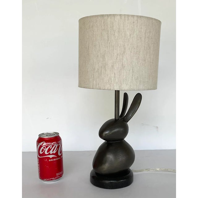 Currey & Company Currey & Company Modern Bronze Rabbit Folkestone Table Lamp For Sale - Image 4 of 5