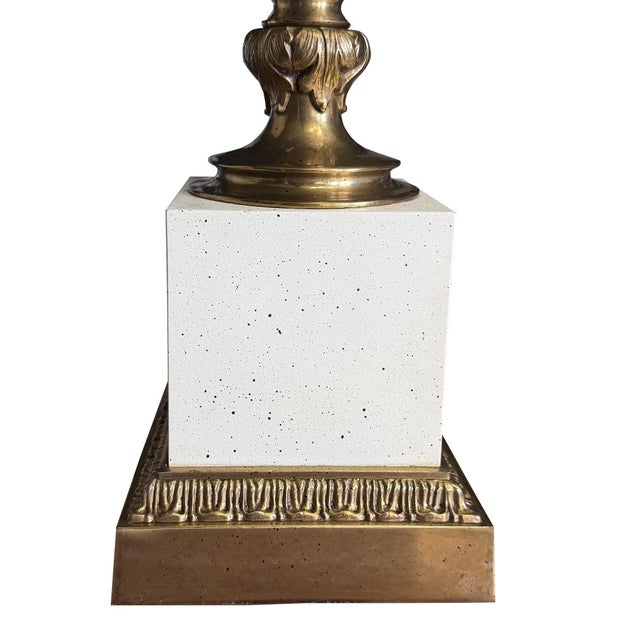 Mid-Century Modern Vintage Frederick Cooper Neoclassical Brass and Ivory Urn Table Lamp For Sale - Image 3 of 7