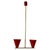 Pendant Lamp with Two Shades in Red and Brass, Czechoslovakia, 1960s For Sale - Image 12 of 12