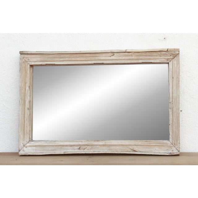 Robust Framed Architechural Salvage Teak Mirror For Sale In Los Angeles - Image 6 of 7
