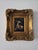 A striking one-of-a-kind oil painting depicting an elegant greyhound or whippet reclining against a dramatic dark...