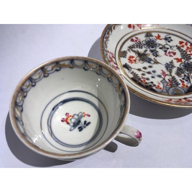 White, Red, Blue and Gold Porcelain Cup with Saucer, Vienna, Austria, Mid-19th Century, Set of 2 For Sale - Image 5 of 17