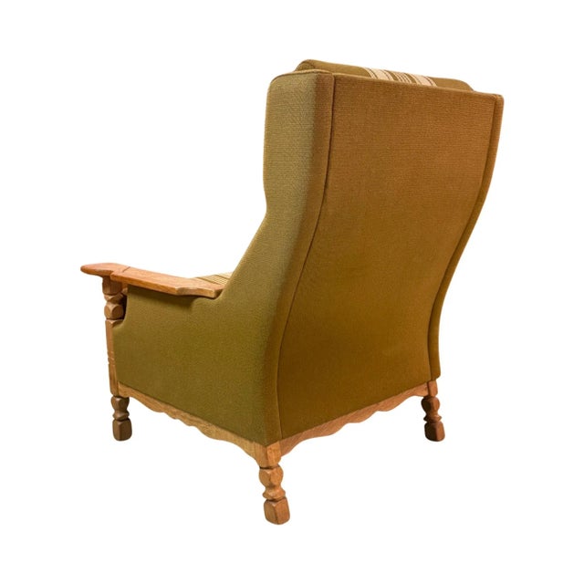Mid 20th Century Henning Kjærnulf Carved Oak Sofa Set, Wool, 1960s, Attributed For Sale - Image 5 of 12