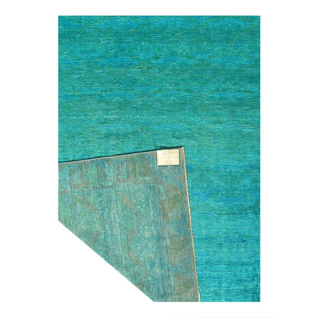 Traditional Pasargad DC Green Hand Knotted Area Rug For Sale - Image 3 of 4