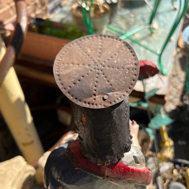 Gray Antique Wooden Saint Statue Santos For Sale - Image 8 of 9