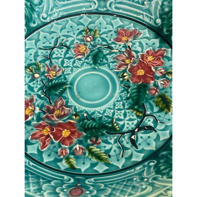Late 19th Century Majolica Footed Bowl by Villeroy & Boch, Jugendstil / Art Nouveau c.1900 For Sale - Image 5 of 10