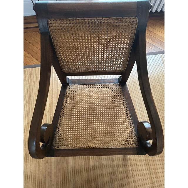 Wood 1990s Anglo-Indian Teak and Rattan Arm Chair For Sale - Image 7 of 7