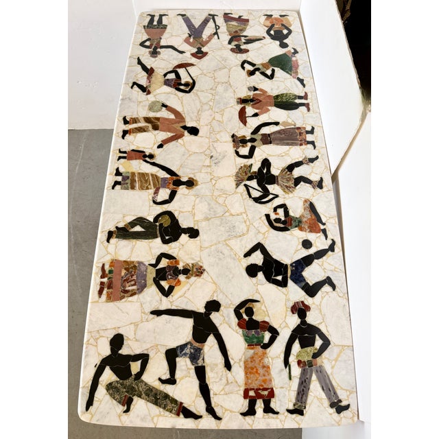 1960s Vintage Pietra Dura Marble/Stone Inlay Console Table/Small Table/Desk For Sale In Miami - Image 6 of 14