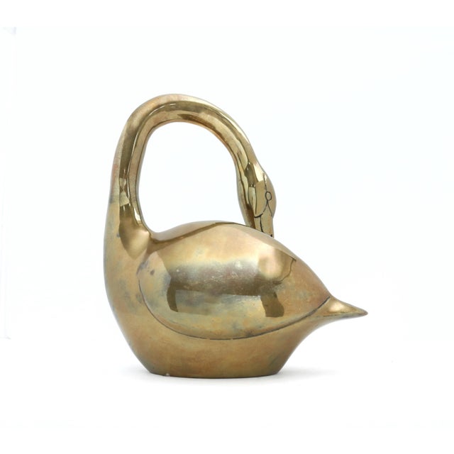 Modern Large Vintage Brass Flamingo Figurine For Sale - Image 3 of 9