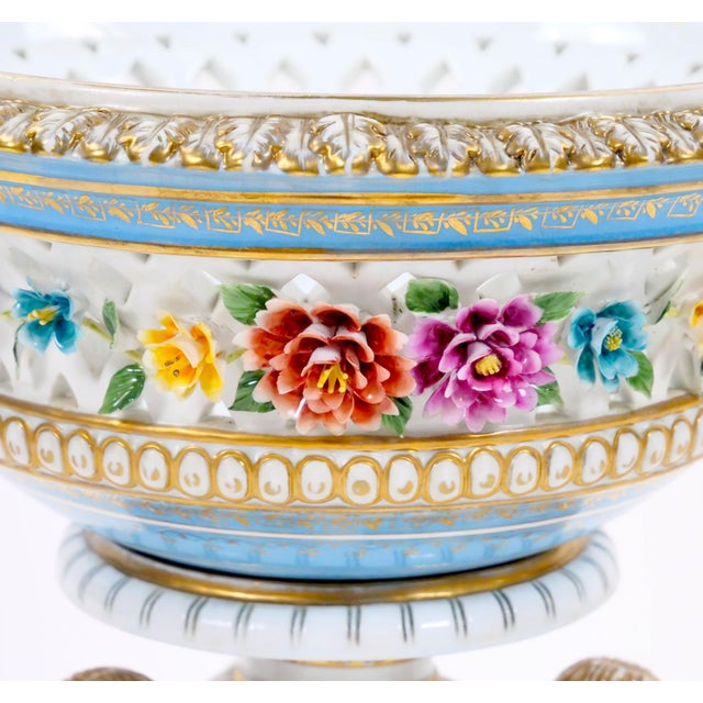 Turquoise Antique Pair Large German Meissen Porcelain Figural Centerpieces For Sale - Image 8 of 12