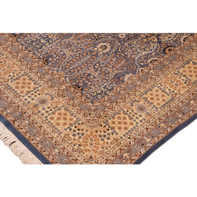 Shabby Chic Shabby Chic 1990's Pak-Persian Blue/Gold Wool Rug - 10'0'' X 14'2'' For Sale - Image 3 of 9
