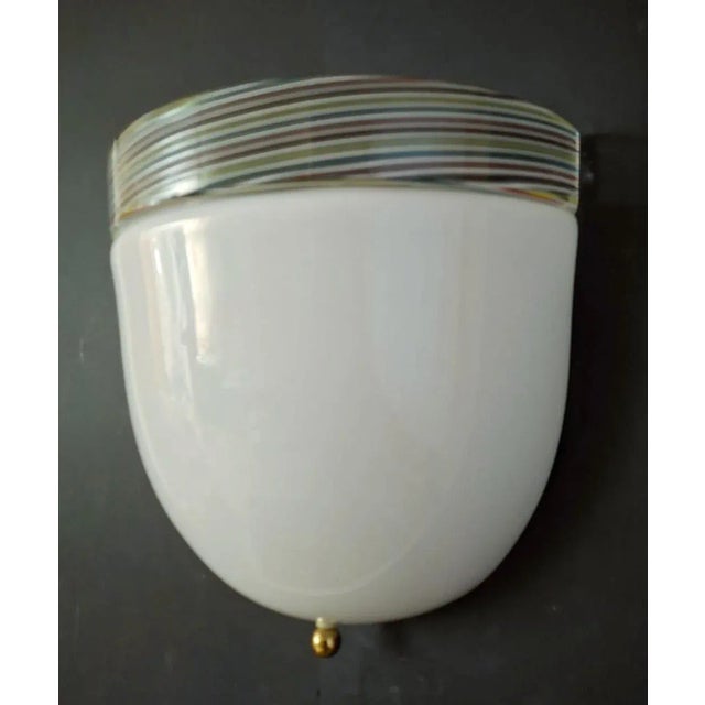 Glass 1960s Milky White Murano Sconce For Sale - Image 7 of 10