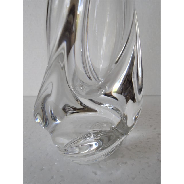 A gentle swirl defines a simple, elegant contemporary design from Cristal Saint-Louis; crated in France; etched logo on...