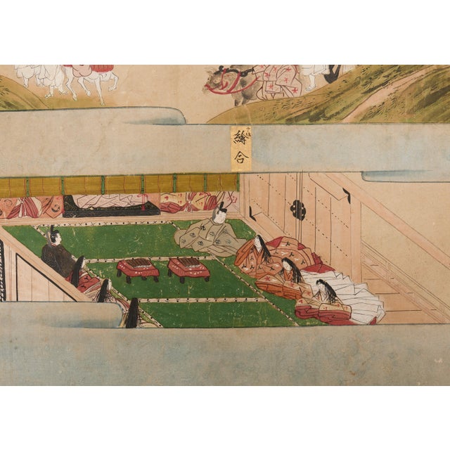 Fifty-Four Scenes from The Tale of Genji Six Panel Screens - a Pair For Sale - Image 9 of 18