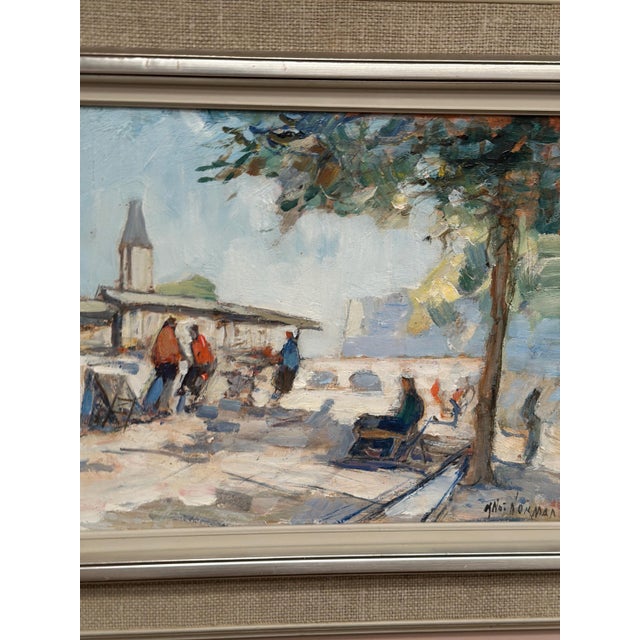 Knut Norman, City Motif, 1950s, Oil Painting on Panel, Framed For Sale - Image 4 of 14