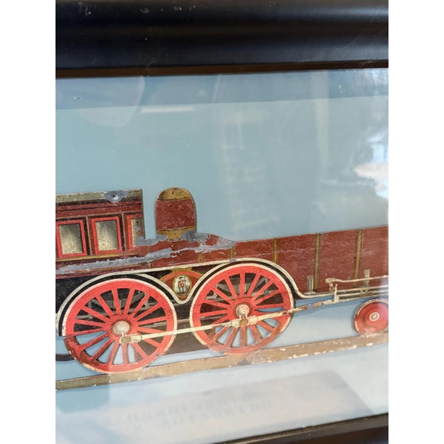 Metal Antique Grand Trunk Railway Steam Engine Sign Framed Late 19th Century Train Metal Artwork For Sale - Image 7 of 7