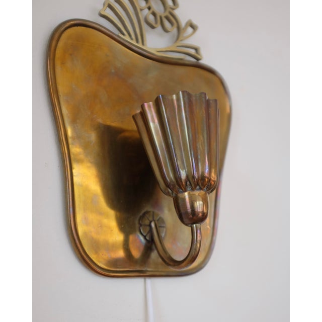 Mid-Century Modern 1940s Wall Scone by Lars Holmström For Sale - Image 3 of 10