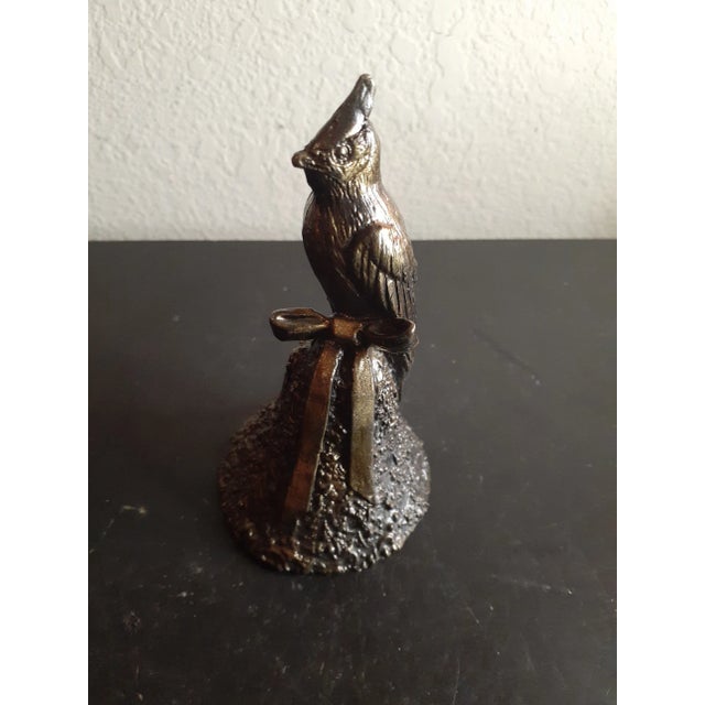 1950s Solid Bronze Bird on Bell Figurine For Sale In Dallas - Image 6 of 6