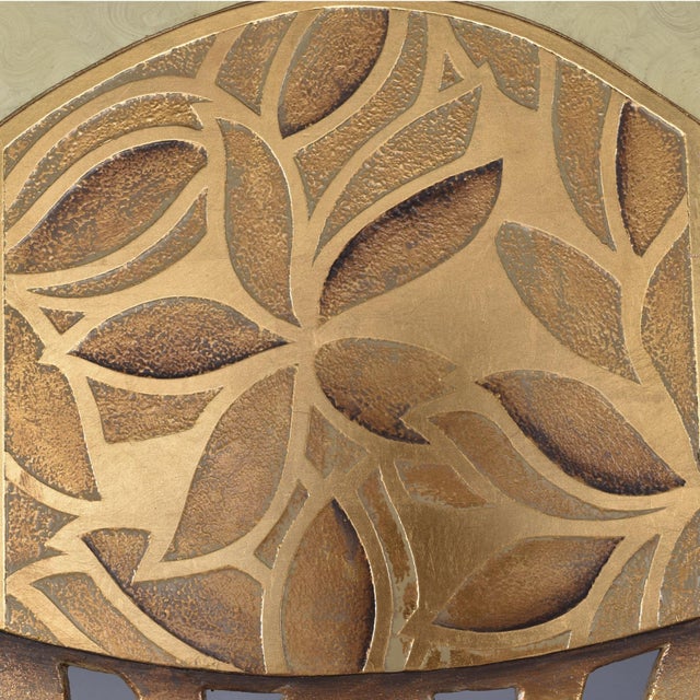 Italianate Gold Leaf and Cream Colored 3 Panel Room Divider Screen For Sale - Image 4 of 12