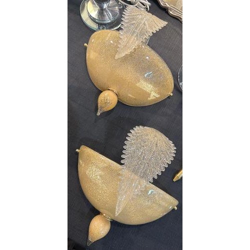 Golden Murano Glass Wall Sconces by La Murrina, 1990, Set of 2 For Sale - Image 8 of 11