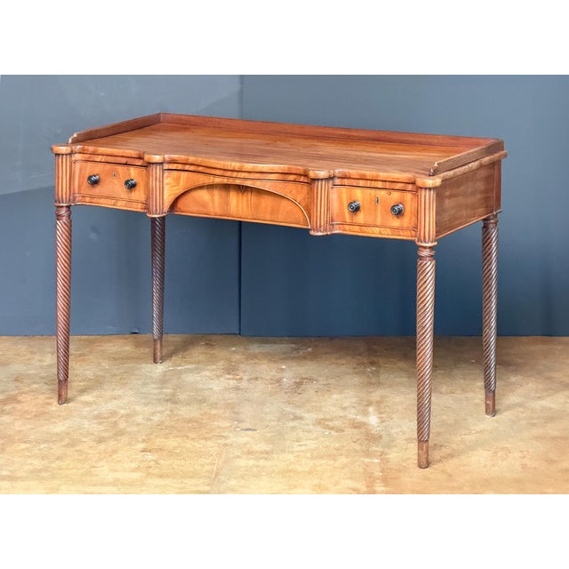 Brown Scottish Writing Table or Desk of Mahogany From Regency Era For Sale - Image 8 of 17