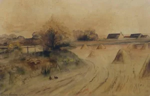 Evelyn Coombe, Vintage Watercolor Landscape - Low Country