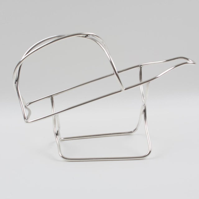 1950s Ercuis Paris Silver Plate Bottle Holder Wine Pourer Server, Circa 1950 For Sale - Image 5 of 10