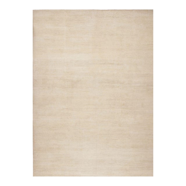 Rug & Kilim’s Modern Textural Oversized Rug With Striae of Beige -13'x18' For Sale