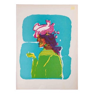 Mino Maccari, The Hen Hat, Original Linocut, 1951 For Sale