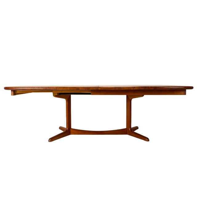 D-Scan 1990s Danish Modern Solid Teak Expandable 102" Dining Table W/ Two Leafs For Sale - Image 4 of 18