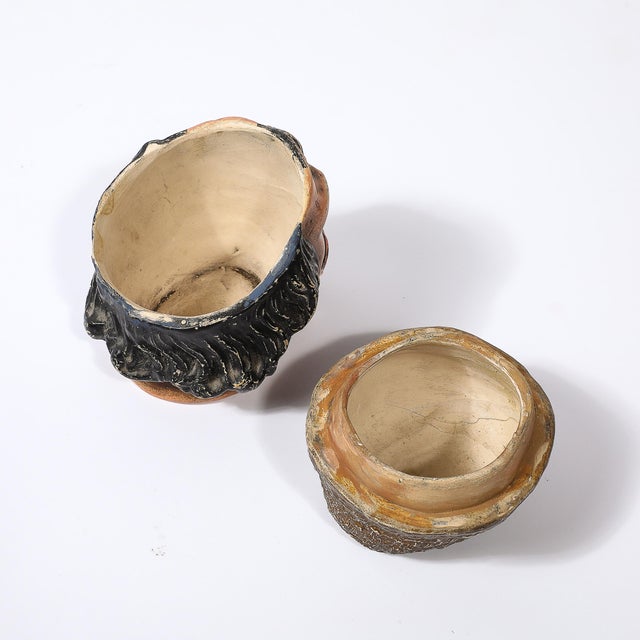 Antique Hand-Painted Ceramic Tobacco Jar of a Man With Hat & Mustache For Sale - Image 10 of 11